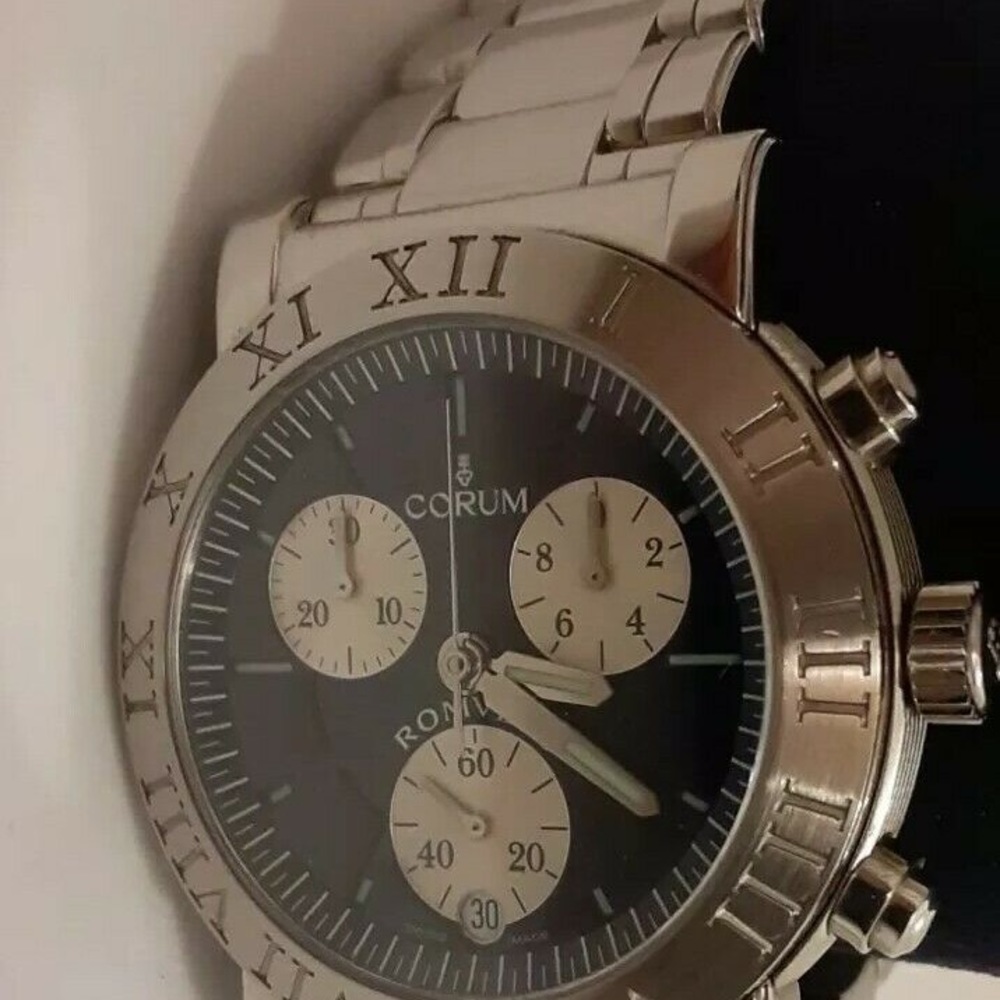 RARE BLUE DIAL Corum Romulus 396.701.20 Chronograph 40MM Watch - Picture 4 of 9